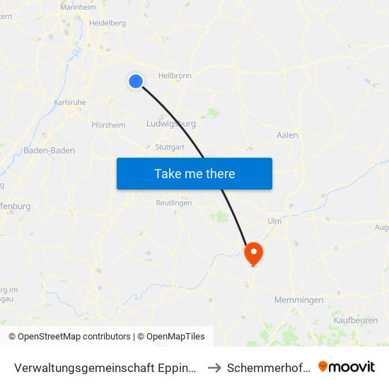 Verwaltungsgemeinschaft Eppingen to Schemmerhofen map