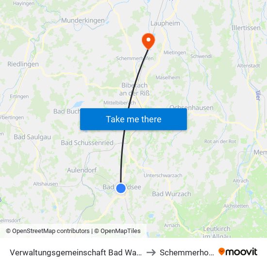 Verwaltungsgemeinschaft Bad Waldsee to Schemmerhofen map