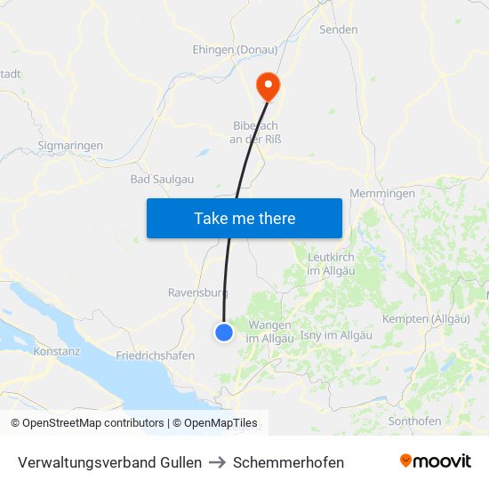 Verwaltungsverband Gullen to Schemmerhofen map