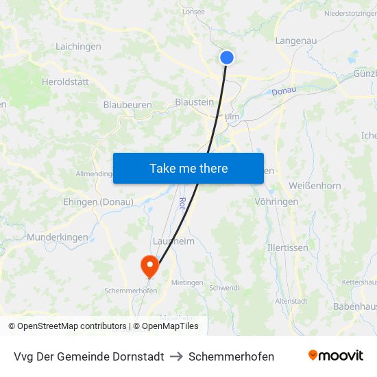 Vvg Der Gemeinde Dornstadt to Schemmerhofen map