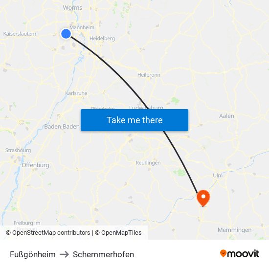 Fußgönheim to Schemmerhofen map