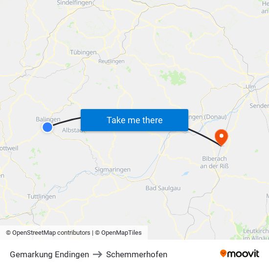 Gemarkung Endingen to Schemmerhofen map