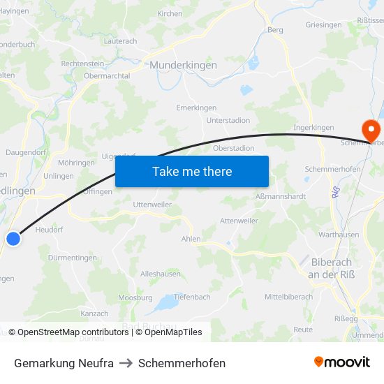 Gemarkung Neufra to Schemmerhofen map