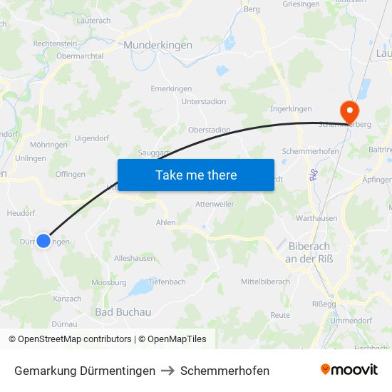 Gemarkung Dürmentingen to Schemmerhofen map