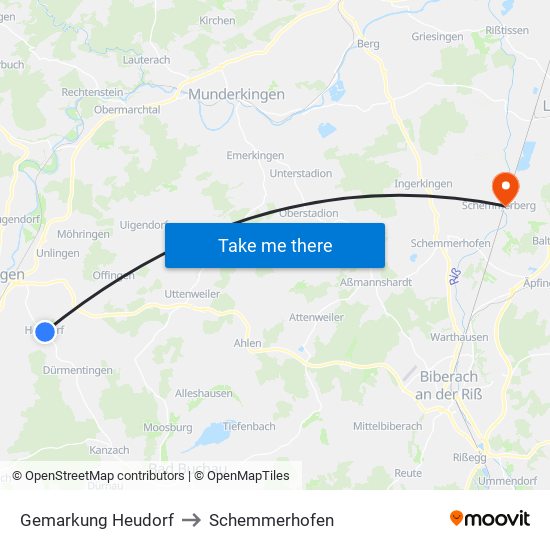 Gemarkung Heudorf to Schemmerhofen map