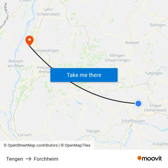 Tengen to Forchheim map