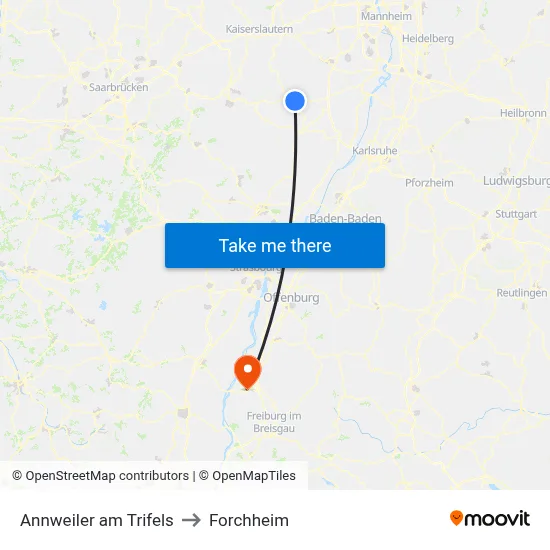 Annweiler am Trifels to Forchheim map
