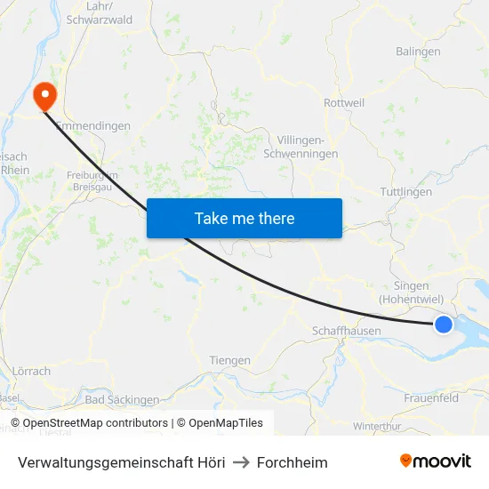 Verwaltungsgemeinschaft Höri to Forchheim map