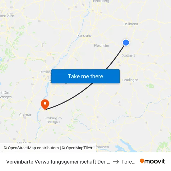 Vereinbarte Verwaltungsgemeinschaft Der Stadt Bietigheim-Bissingen to Forchheim map