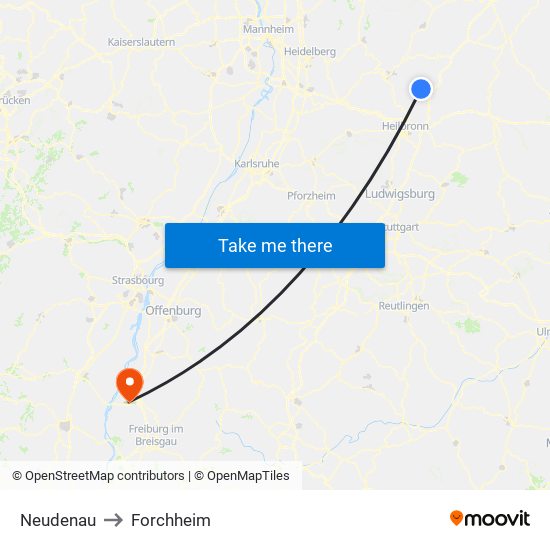 Neudenau to Forchheim map