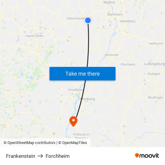 Frankenstein to Forchheim map