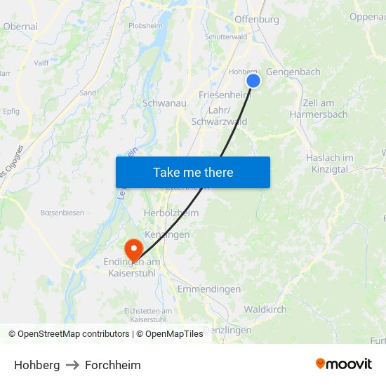 Hohberg to Forchheim map