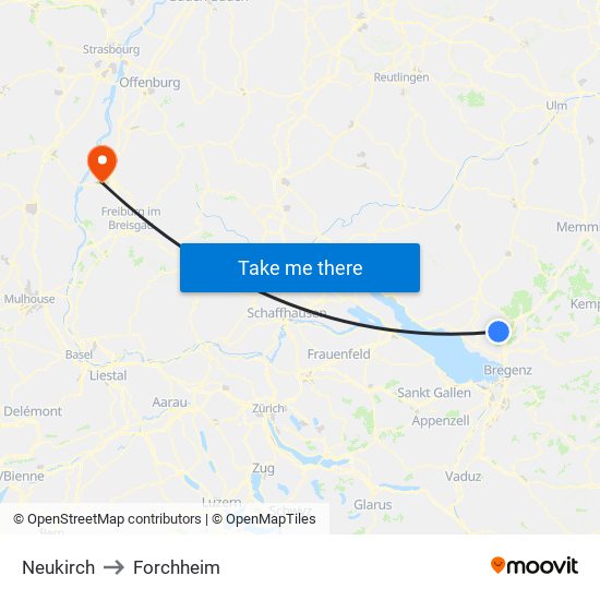 Neukirch to Forchheim map