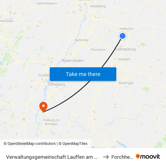 Verwaltungsgemeinschaft Lauffen am Neckar to Forchheim map