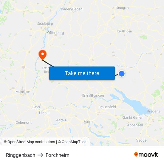 Ringgenbach to Forchheim map