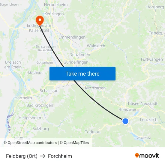 Feldberg (Ort) to Forchheim map