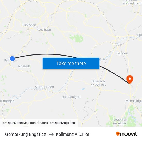 Gemarkung Engstlatt to Kellmünz A.D.Iller map