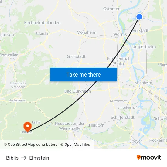 Biblis to Elmstein map