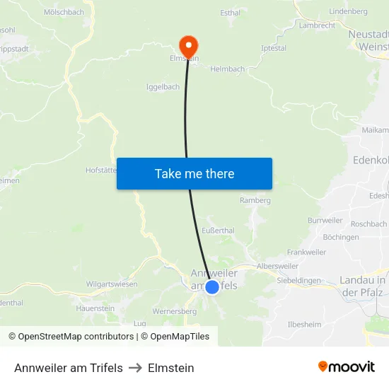 Annweiler am Trifels to Elmstein map