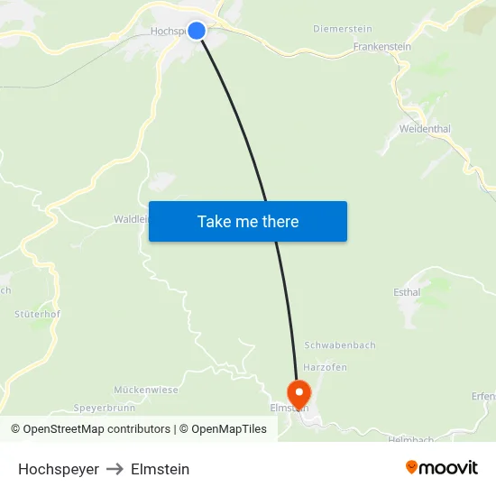 Hochspeyer to Elmstein map
