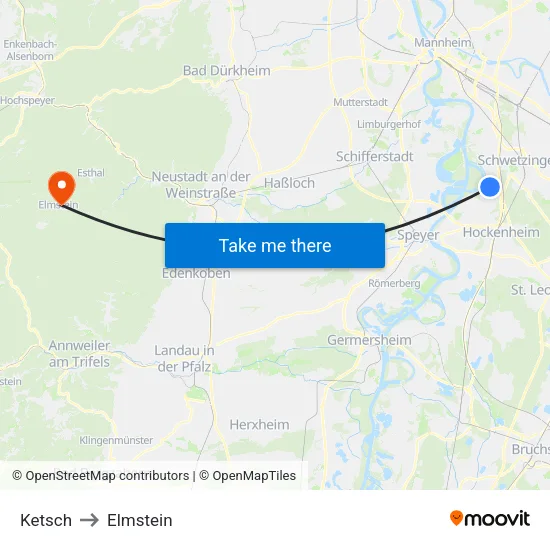 Ketsch to Elmstein map