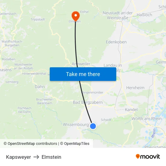 Kapsweyer to Elmstein map