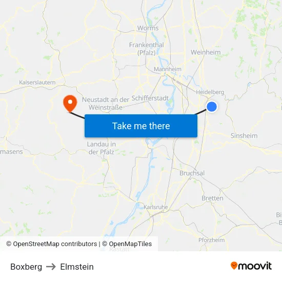 Boxberg to Elmstein map