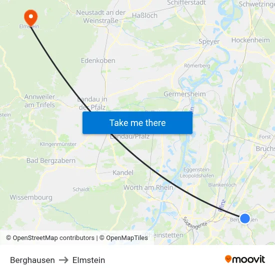Berghausen to Elmstein map