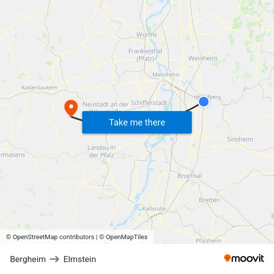 Bergheim to Elmstein map