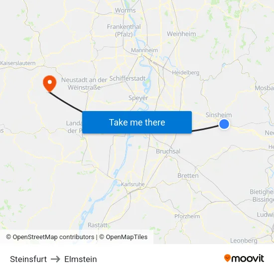 Steinsfurt to Elmstein map