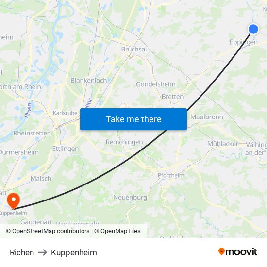 Richen to Kuppenheim map