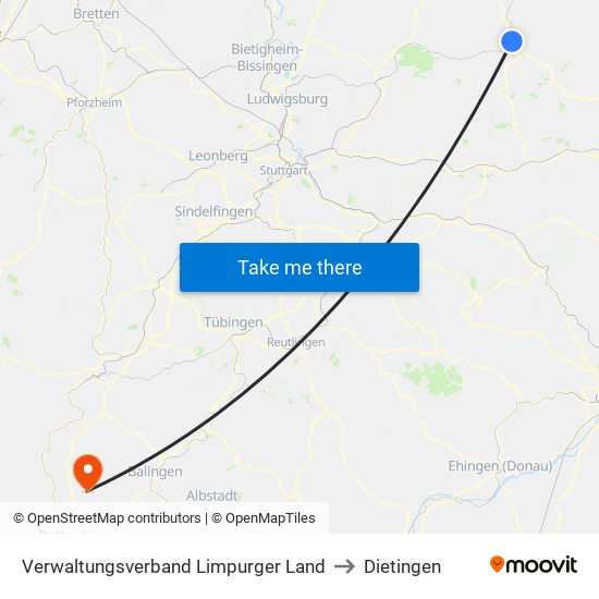 Verwaltungsverband Limpurger Land to Dietingen map