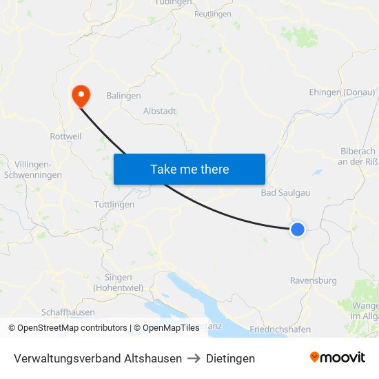 Verwaltungsverband Altshausen to Dietingen map