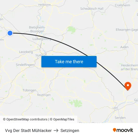 Vvg Der Stadt Mühlacker to Setzingen map