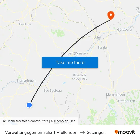 Verwaltungsgemeinschaft Pfullendorf to Setzingen map