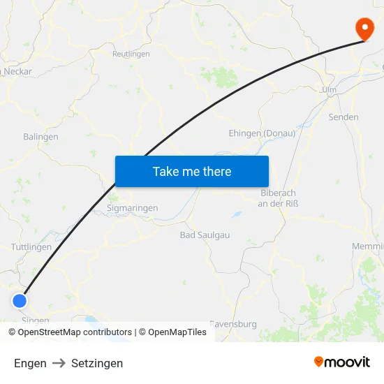 Engen to Setzingen map