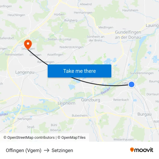 Offingen (Vgem) to Setzingen map
