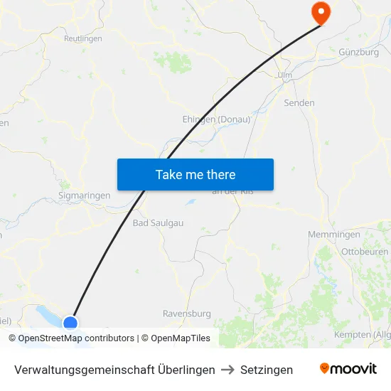 Verwaltungsgemeinschaft Überlingen to Setzingen map