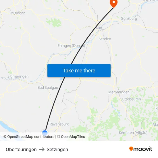 Oberteuringen to Setzingen map
