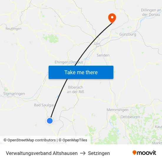 Verwaltungsverband Altshausen to Setzingen map