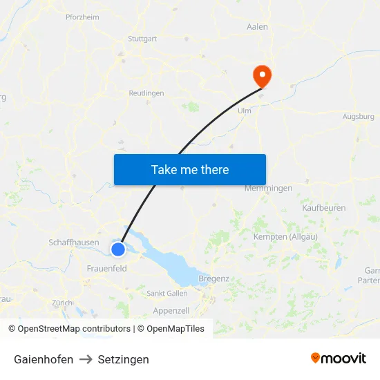 Gaienhofen to Setzingen map