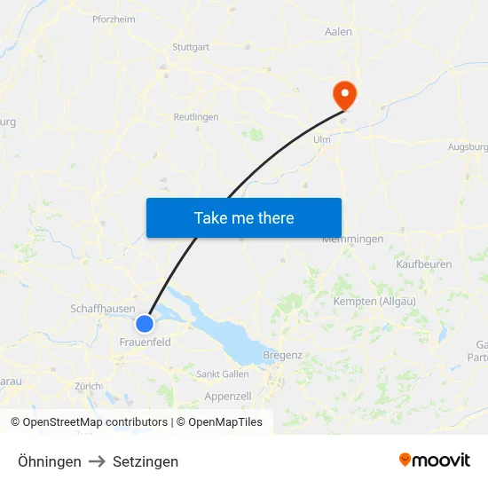 Öhningen to Setzingen map
