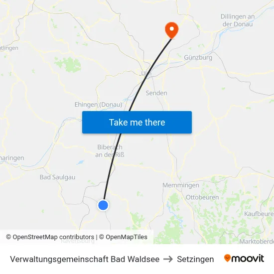 Verwaltungsgemeinschaft Bad Waldsee to Setzingen map