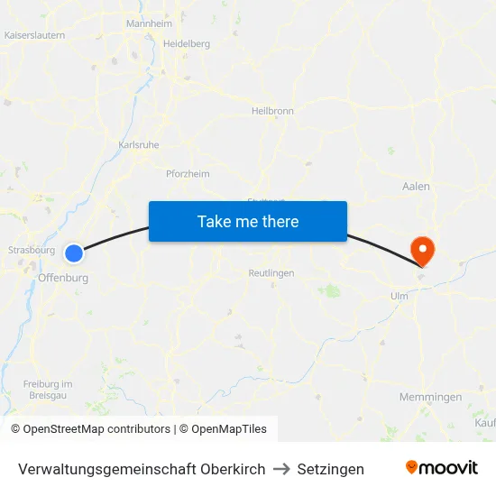 Verwaltungsgemeinschaft Oberkirch to Setzingen map