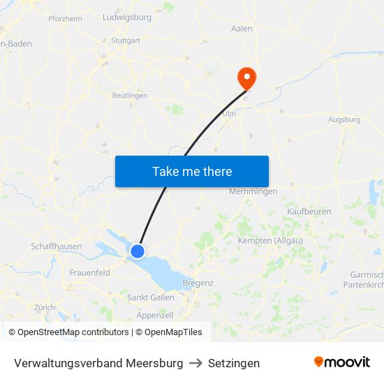 Verwaltungsverband Meersburg to Setzingen map