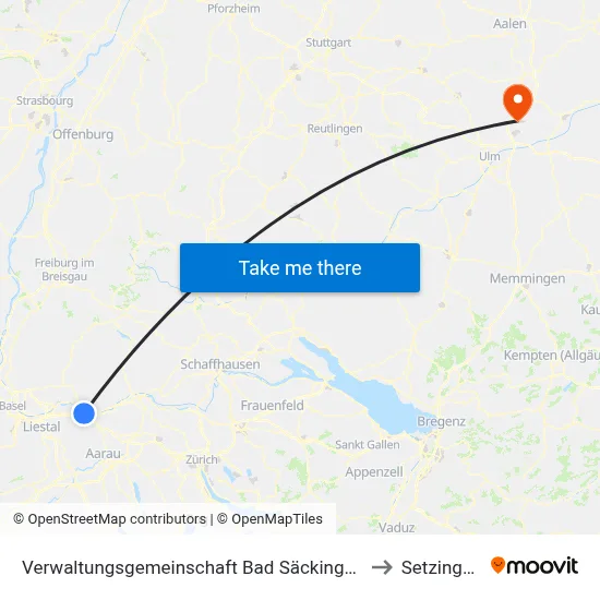Verwaltungsgemeinschaft Bad Säckingen to Setzingen map