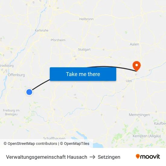Verwaltungsgemeinschaft Hausach to Setzingen map