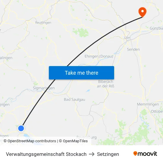 Verwaltungsgemeinschaft Stockach to Setzingen map