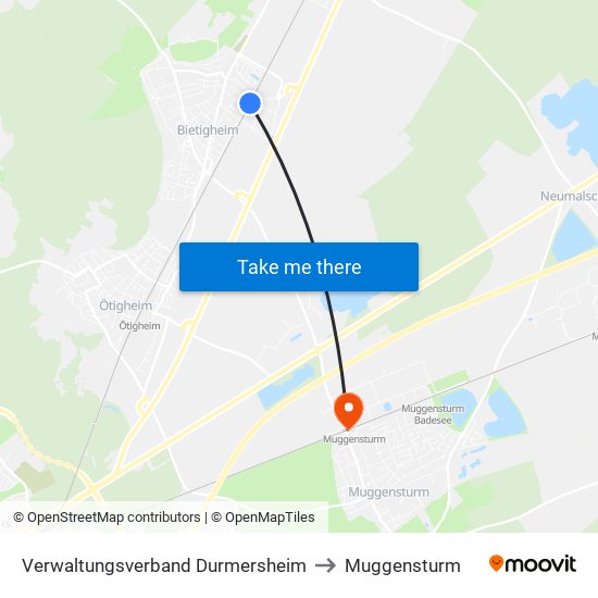 Verwaltungsverband Durmersheim to Muggensturm map