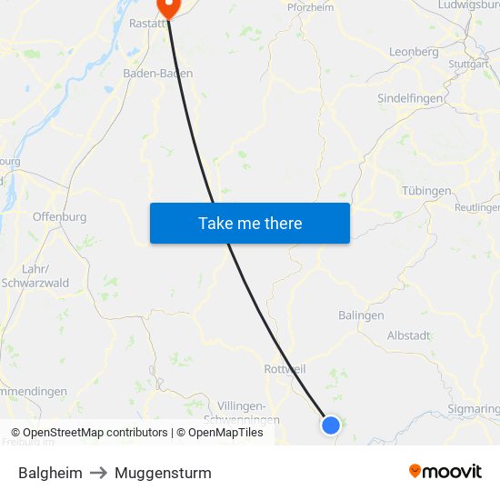Balgheim to Muggensturm map